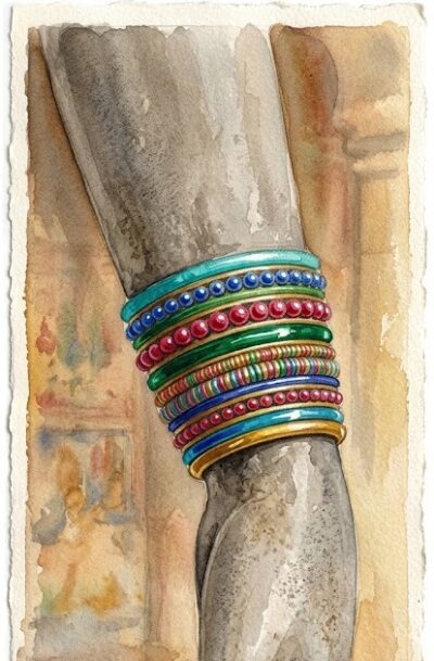 Hindu Performance Events Wrist Ornament – Circular Bracelet Or Bangle Of Hindu Sculptures